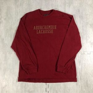 Abercrombie & Fitch Red Lacrosse Long Sleeve Tee